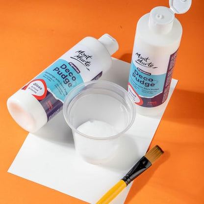 Mont Marte Deco Pudge Craft Varnish Signature 236ml (8 US fl.oz) 3PACK- Gloss, Multi-Purpose Clear Craft Sealer, Varnish, Decoupage Glue, Ideal for Acrylic Paints, Paper, Wood, Ceramics, Fabrics, Clay - color: Gloss, size: 8 Fl Oz (Pack of 3)