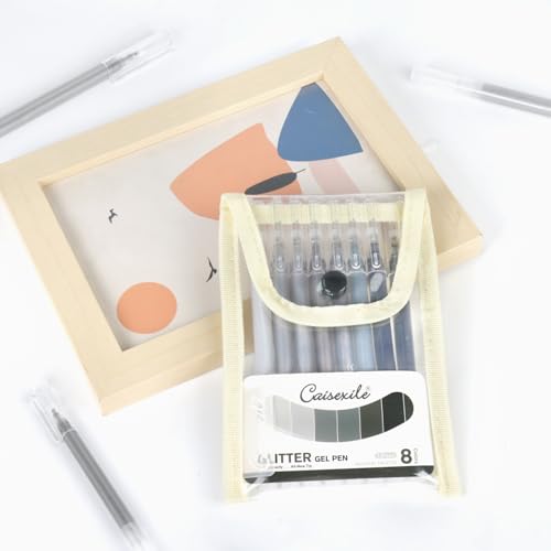 8 Pack Neutral Palette Glitter Gel Pens High-Capacity - color: neutral palette