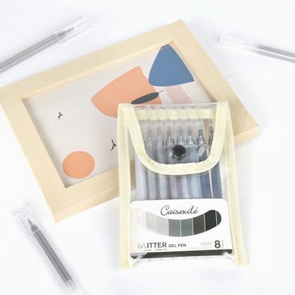 8 Pack Neutral Palette Glitter Gel Pens High-Capacity - color: neutral palette