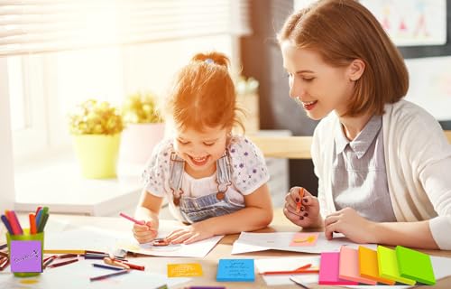 (18 Pads) Sticky Notes 3x3 inch, 9 Bright Colors Self-Stick Pads - color: Bright Colors