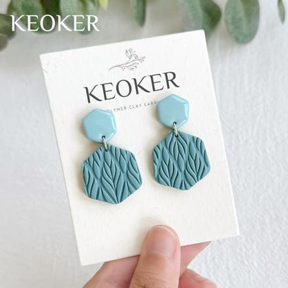 KEOKER Polymer Clay Texture Roller - Great for Making Earrings, Like Texture Sheets, Works with Clay Cutters (Boho Leaves) - color: boho leaves
