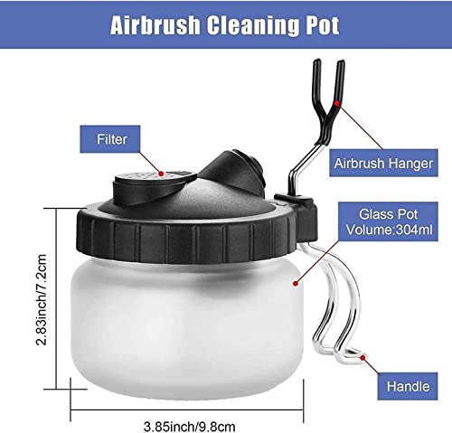 EBEST 4 SET Airbrush Cleaning Kit Repair Tools Needle Nozzle Brush Glass Cleaning Pot Holder