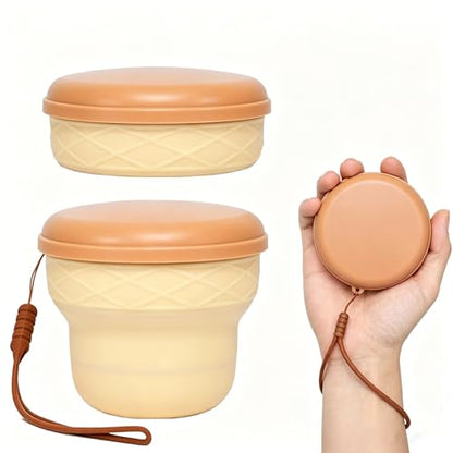 IYYI Collapsible Cup for Travel, Upgraded Foldable Cup with Lid - color: Cream