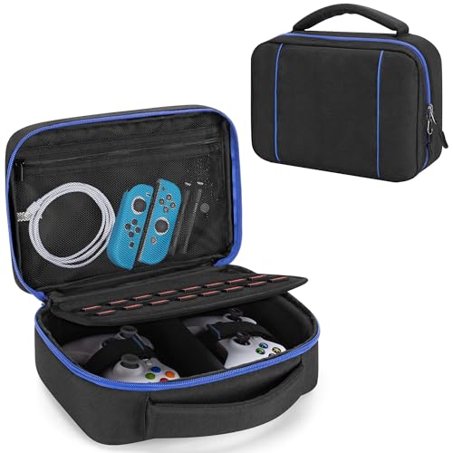 PGmoon Carrying Case Compatible With PS5/PS4/Xbox/Switch Pro Controllers - color: Blue