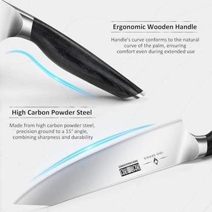 HOSHANHO Knife Set with Magnetic Knife Holder, 6-Piece Kitchen Knife Set - size: 6"