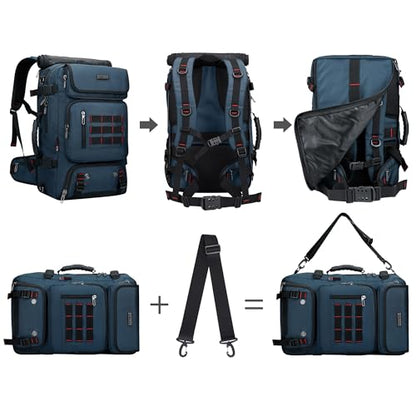 WITZMAN Carry on Travel Backpack for Men Airline Approved Fits 16" Laptop - color: 04.blue