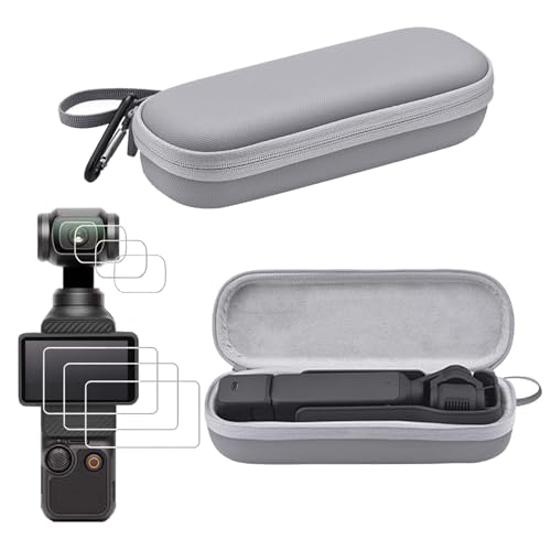 Portable Bag case Screen Protector for DJI Osmo Pocket 3，Hard Surface Waterproof Carrying acse Lcd Lens Anti-scratch Tempered Glass Protective Film (Grey) - color: Grey