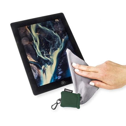 Carson Stuff-It Microfiber Lens Cloth Cleaning System for Eyeglasses, Smartphones, Tablets, Optics, Lenses, Cameras and More - color: Green