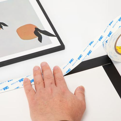 3M Double Sided Tape 0.39"×16.5Ft No Damage Double Sided Wall Tape - color: White, size: Width: 0.39''
