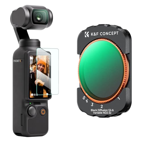 K&F CONCEPT Variable Fader ND2-ND32 Filter & Black Diffusion 1/4 Filter