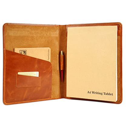 Buffalo Leather Legal Pad Portfolio Organizer Cognac Brown - color: Cognac Brown