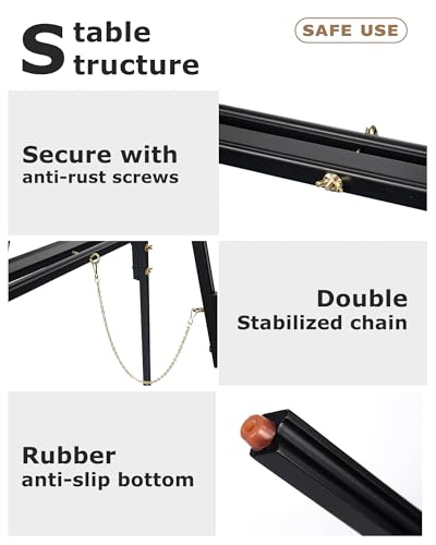 DJAR 63" Wooden Easel Stand for Sign, Adjustable Height, Black - color: Black, size: 1pc