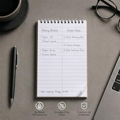 Steno Pads 6 x 9 Pastel Spiral Steno Notebooks Gregg Ruled 15Pack - color: Macaroncolor