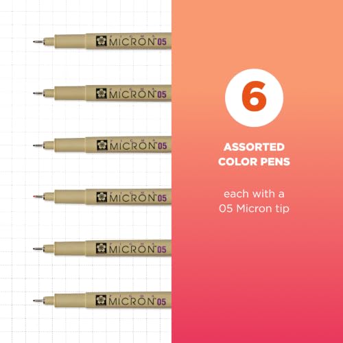 Sakura 30065 6-Piece Pigma Micron (Colors may vary) 05 Ink Pen Set - style: 05 Tip