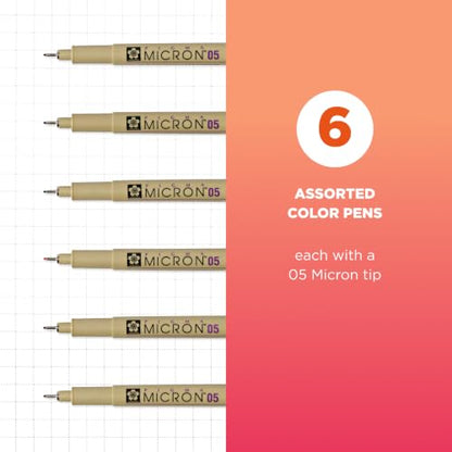 Sakura 30065 6-Piece Pigma Micron (Colors may vary) 05 Ink Pen Set - style: 05 Tip