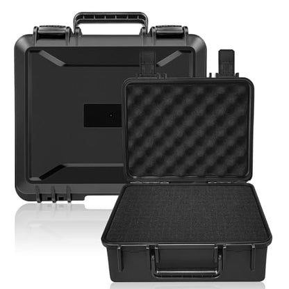 Hard Case with Foam, Interior- 11.4” x 9.8" x 5.7”, Waterproof Hard Case with Customizable Foam for Test Instruments Compact Cameras and Tools