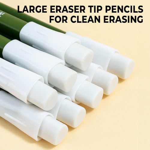 M&G 8 Pack 2B Triangular Wood-Cased Pencils, 3.2mm Thick Lead, Unsharpened with Extra Large Erasers, Balanced Ergonomic Grip for Student Exam Daily Writing, School Office Classroom Use - style: 2B