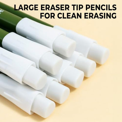 M&G 8 Pack 2B Triangular Wood-Cased Pencils, 3.2mm Thick Lead, Unsharpened with Extra Large Erasers, Balanced Ergonomic Grip for Student Exam Daily Writing, School Office Classroom Use - style: 2B