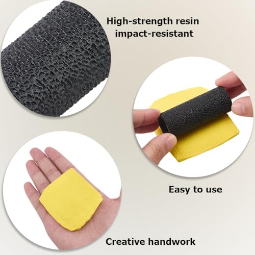 CRASPIRE Polymer Clay Texture Roller Plastic Black Embossing Pottery Texture Rollers for Earrings Jewelry Making Clay Modeling Shaping DIY Craft Ceramics Pottery Tool - color: Black