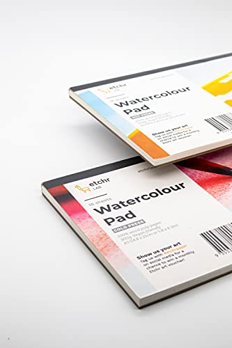 ETCHR Wood Pulp Watercolor Block – A5 Hot Press - Journal Block 16 Pages - Student Grade Paper Pad