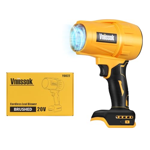 Electric Cordless Leaf Blower Dust Blower for DEWALT 20V Battery, High-Speed Motor Handheld Jet Fan Air Blower for Patio Cleaning, Lawn Care, Blowing Leaves and Dust Battery not Included - color: Brushed Leaf Blower
