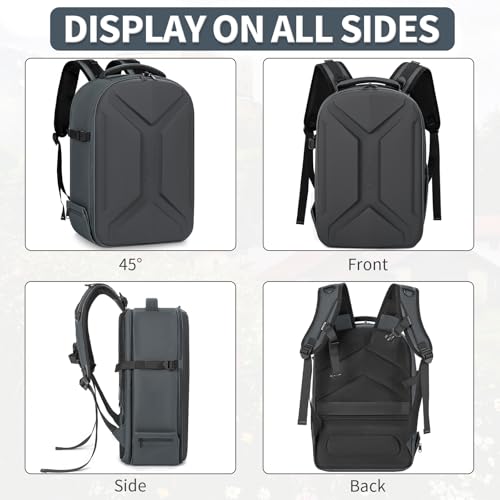TORIBIO Large Hardshell Camera Backpack DSLR/SLR/Mirrorless Photography Bag - color: Grey