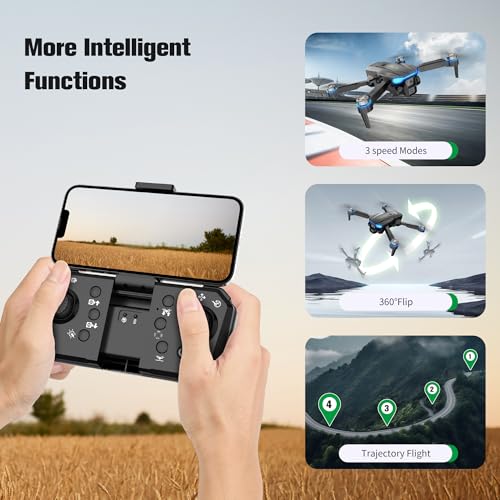SKYMONSTER RC Drone,Drones 1080P HD Camera,3PC Batteries, FPV Foldable Drone With Brushless Motor,FPV Foldable RC Quadcopter, Real-Time Battery Display, Toys With Gift Box