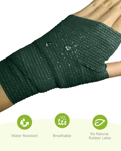 FriCARE Self Adhesive Bandage Wrap, Medical Tape in First Aid Kit - color: Hunter Green