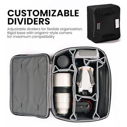 NANUK N-Cubik 17M Camera Bag Insert – Medium Water-Resistant Cube – Shockproof Protective Camera Insert for Backpack – Perfect for Tech Gear & Accessories (11.4” x 13.3” x 6.6”) - size: 17M Medium 11.4 x 13.3 x 6.6"