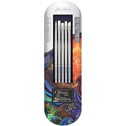 Silver Brush Limited Silverwhite Plein Air Watercolor Paintbrush Set, 5pc - style: 5 Pc, Plein Air Set