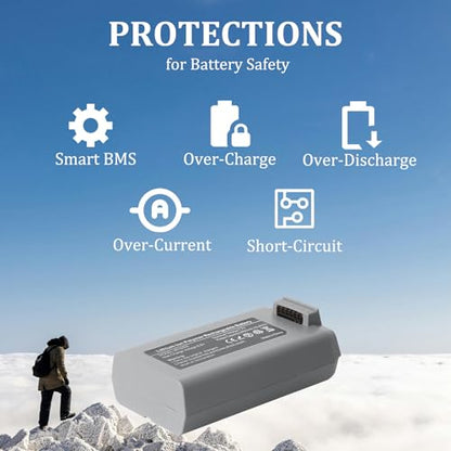 2 Pack Mini 2 Series Intelligent Flight Battery for DJI Mini 4K, Mini 2 SE, Mini 2, Mini SE with Extended Capacity 2400mAh-7.7V Max.31 Mins Flying for Drone Replacement - color: 2 Pack