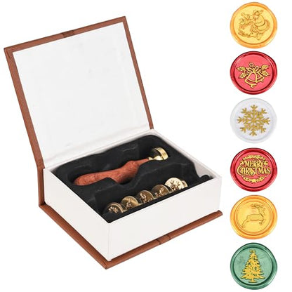 Yoption 6 Pcs Wax Seal Stamp Set, Christmas Theme Sealing Stamp Kit - color: Merry Christmas Set B