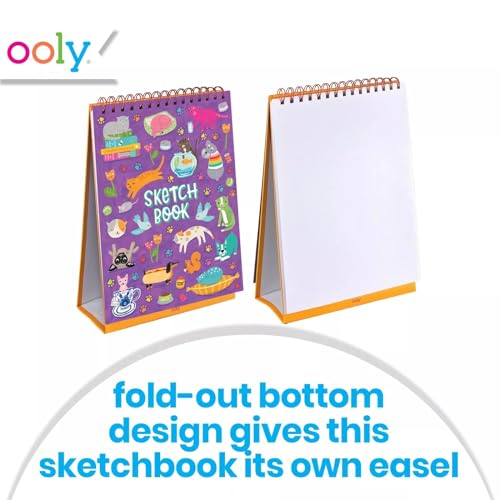 OOLY Sketch and Show Standing Sketchbook, 45 Pages – Pets at Play - color: Pets at Play