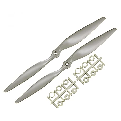uxcell RC Propellers CW 13x6.5 Inch 2-Vane for Airplane Nylon Gray 2Pcs with Adapter Rings - size: 13x6.5 inch