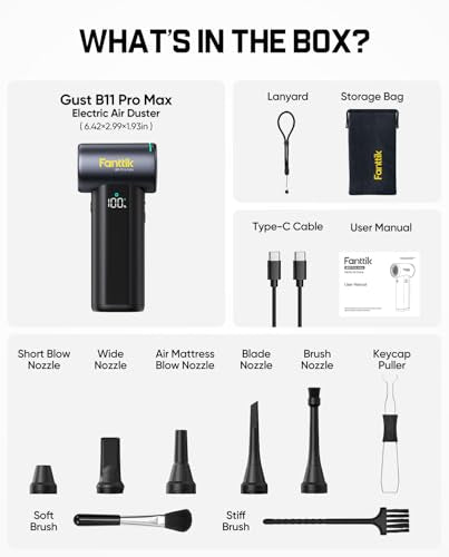 Fanttik B11 Pro Max Electric Air Duster with Powerbank Function (Black) - color: Black