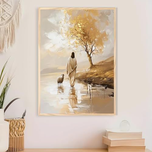 Jesus Paint by Numbers Kit for Adults Framed Canvas 12X16 in, Frameworkless - color: YH02834