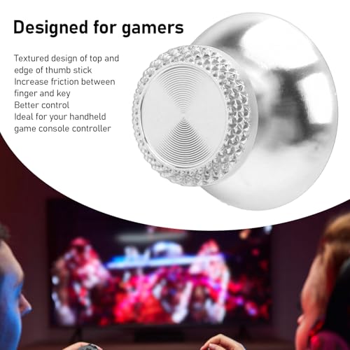 Pomya Thumbsticks for Controller, 2Pcs Metal Thumb Grip Replacement for Handheld Game Console, Aluminum Alloy Analog Thumb Sticks Accessories (Silver) - color: Silver