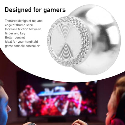 Pomya Thumbsticks for Controller, 2Pcs Metal Thumb Grip Replacement for Handheld Game Console, Aluminum Alloy Analog Thumb Sticks Accessories (Silver) - color: Silver