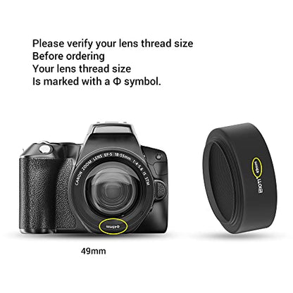 SIOTI 49mm Lens Hood, Oxidation Matte Anti Reflective Treatment, Aluminum Alloy, with 1 * 58mm Lens Cap, Compatible with Sony/Canon/Nikon/Fuji etc >50mm Camera Lens - color: Medium Telephoto-Tubular, size: 49mm