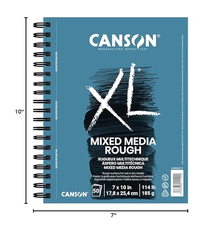 Canson XL Series Mixed Media Paper Pad, White, 7x10 in - size: 7x10, style: Mixed Media, Rough