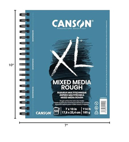 Canson XL Series Mixed Media Paper Pad, White, 7x10 in - size: 7x10, style: Mixed Media, Rough