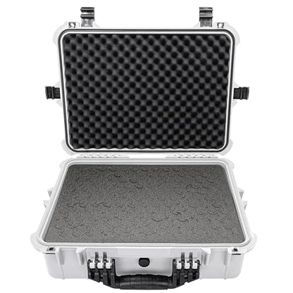 Eylar 20" Large Hard Case Equipped With Ragar Reconfigurable & Reusable XP Crosslinked Foam Insert, Waterproof, Shockproof For Equipment, Drones And Cameras (2 Ragar Layers) (Polar White)