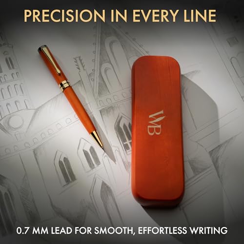 Wordsworth & Black Luxury Bamboo Wood Mechanical Pencil 0.7mm for Drafting - color: Cherry Wood