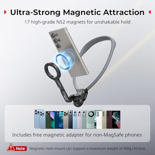 SMALLRIG Magnetic Phone Holder Action Camera Neck Mount with Chest Strap - style: for Phone & Action Camera