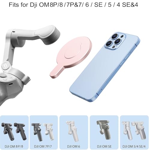 Magnetic Phone Clamp for DJI, Adapter Mount Clip for DJI Gimbal Accessory - color: Pink