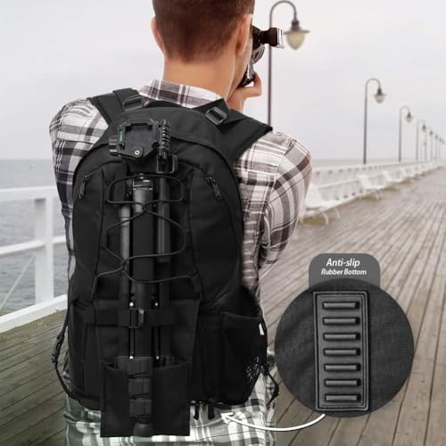 Waterproof DSLR Camera Backpack with 17" Laptop Compartment, Rain Cover - size: 17L