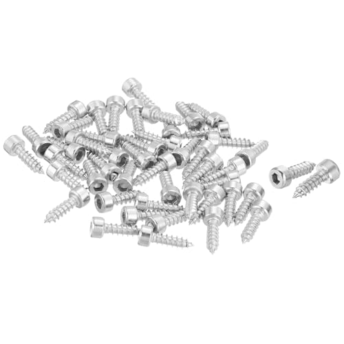uxcell M4 Hex Socket Head Cap Self-Tapping Screw, 100Pcs M4x14mm 304 Stainless Steel, Hexagon Socket Head Tapping Screws, Hex Drive, Self Tapping Point - Silver - size: M4x14mm