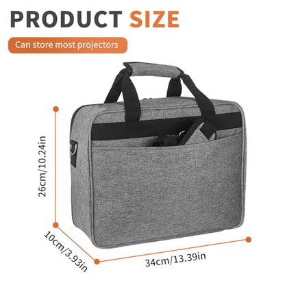 Projector Carrying Bag, Projector Carrying Case, Projector Case, Portable Carrying Bag with Laptop Compartment & Adjustable Shoulder Strap,Portable Bag for Most Major Projector