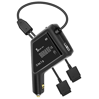 Hanatora 3 in 1 Battery Car Charger for DJI FPV Drone and Remote Controller,Charge Two Battery 12v DC Multi Rapid Charging Hub Accessories