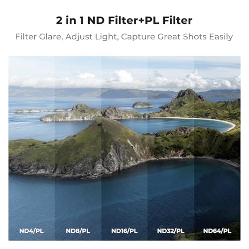 K&F CONCEPT ND/PL Filter Set Compatible with DJI Mini 5 Pro - style: ND4&PL+ND8&PL+ND16&PL+ND32&PL+ND64&PL+CPL